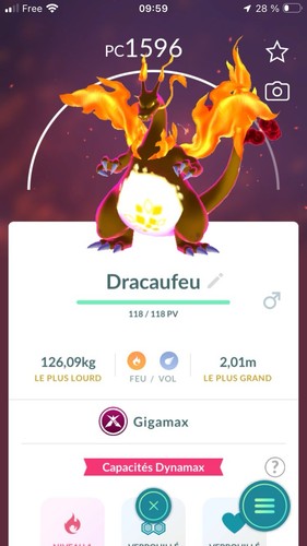 Pokémon gmax dracaufeu - pokémon, go
