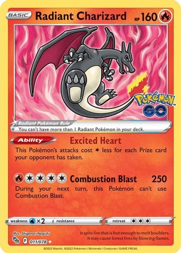 Radiant charizard 011 078 - -,